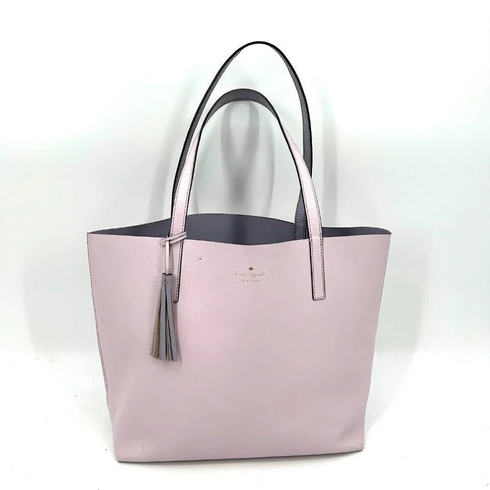 KATE SPADE Light Purple Lavender 100% Leather All Day Tote Bag Purse